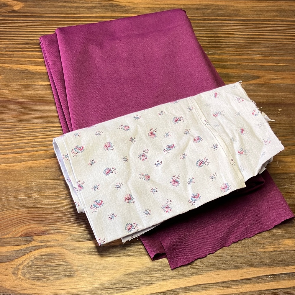 Rich Plum and Cream Floral Fabric Bundle - Home Sewing & Crafts
